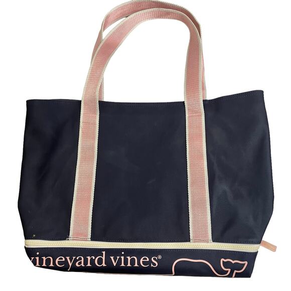 Vineyard Vines For Target Navy and Pink Large Beach Bag Tote - Picture 1 of 8